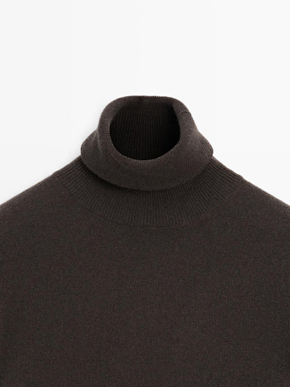 Wool blend high neck sweater