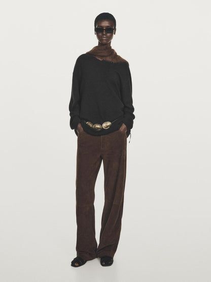 100% cashmere oversize V-neck sweater