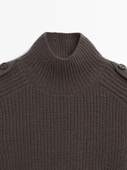 Knit sweater with shoulder detail