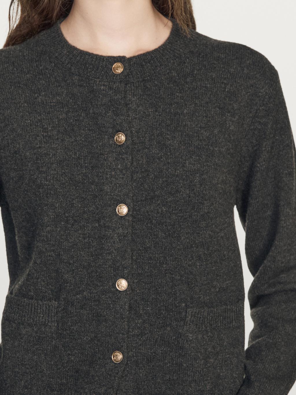 Knit cardigan with gold buttons