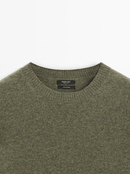100% cashmere crew neck sweater
