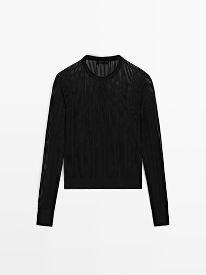 Long sleeve cutwork cardigan