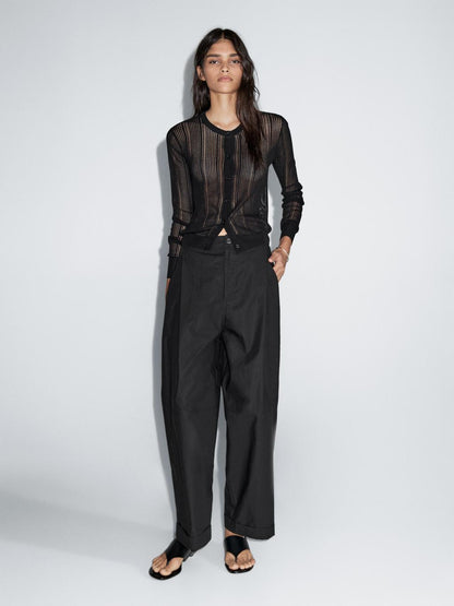 Long sleeve cutwork cardigan