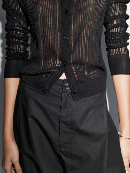 Long sleeve cutwork cardigan