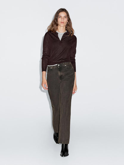 100% wool knit polo sweater