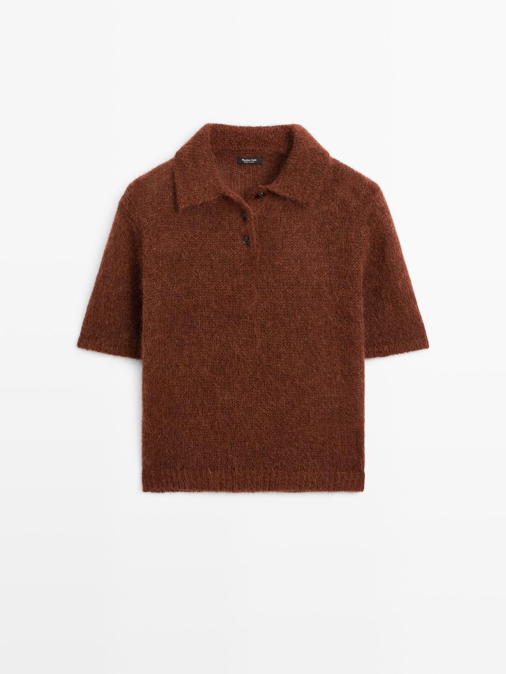 Alpaca blend knit polo jumper
