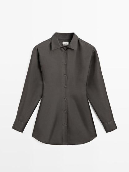 100% silk fitted flowing shirt - LIMITED