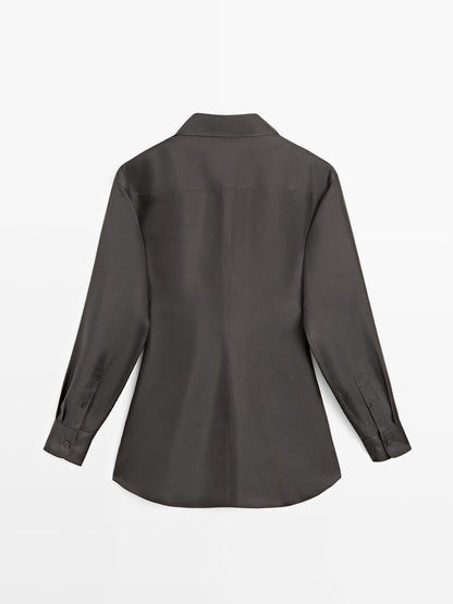 100% silk fitted flowing shirt - LIMITED