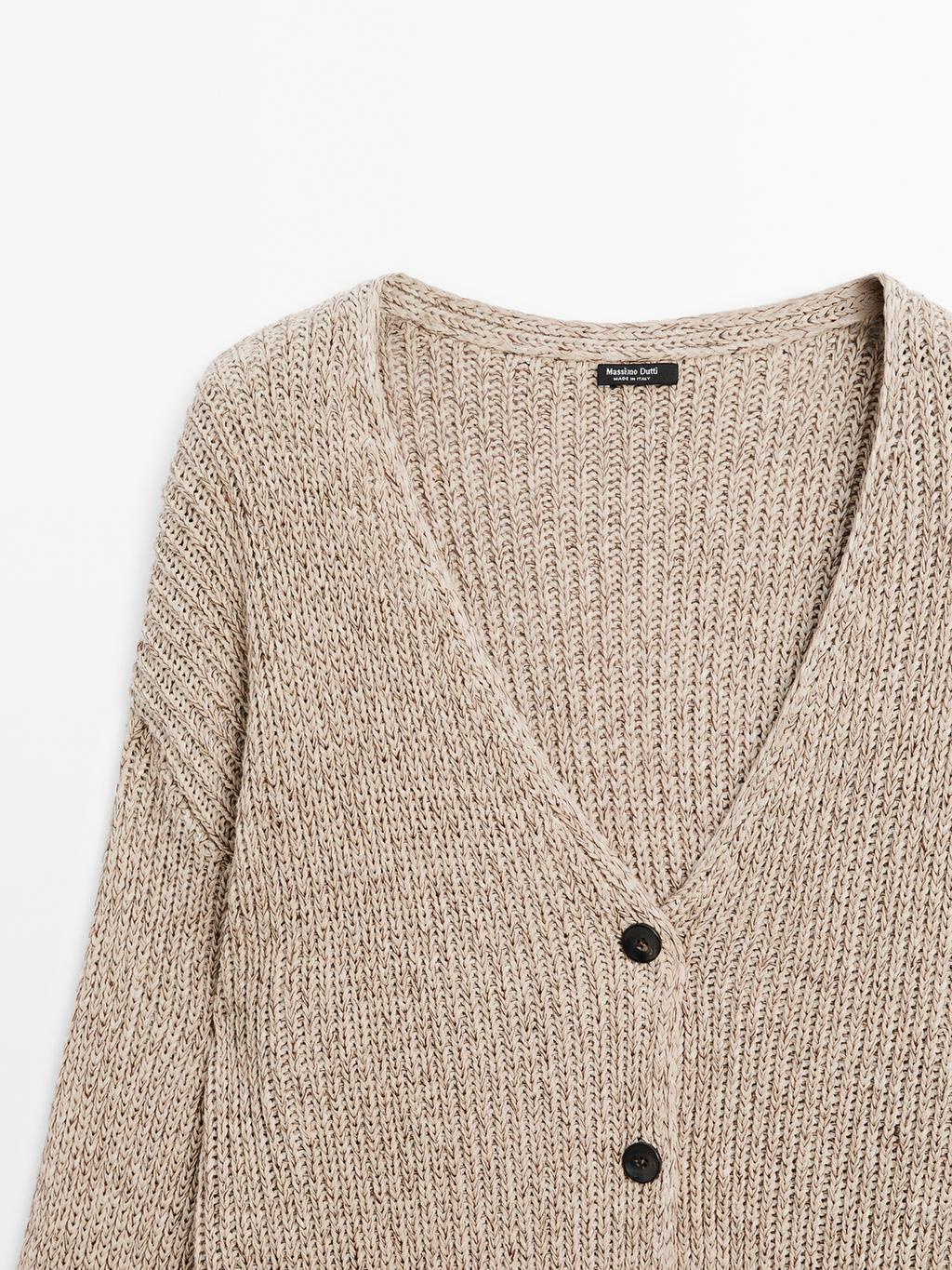 Flecked knit cardigan