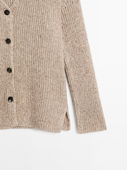 Flecked knit cardigan