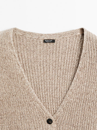 Flecked knit cardigan