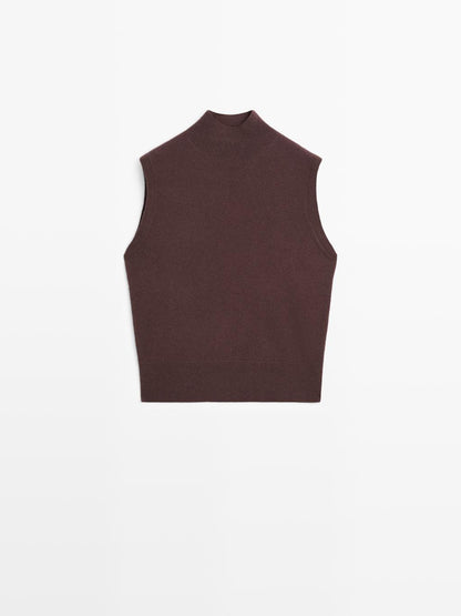 100% cashmere knit vest