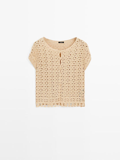 Cutwork crochet cardigan