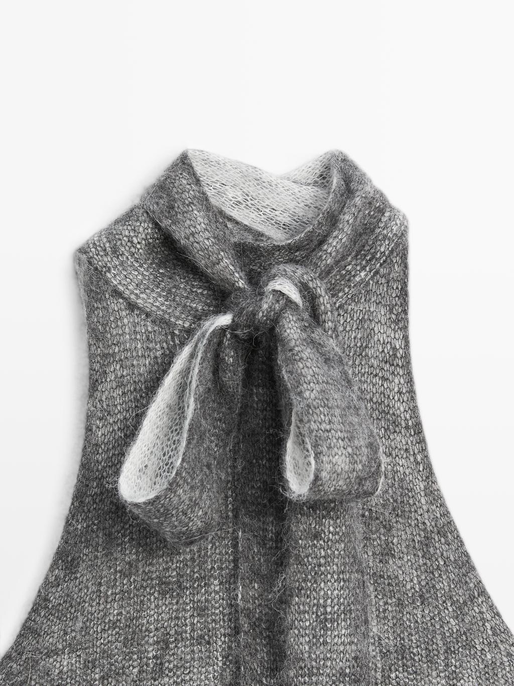 Alpaca and wool knit halterneck top