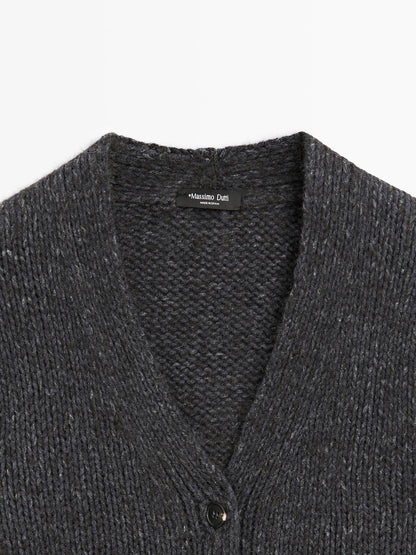 Wool blend V-neck cardigan