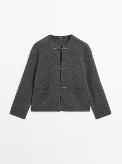 Knit cardigan with button detail