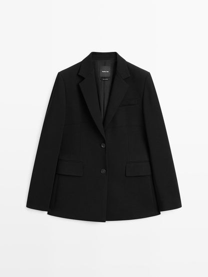 Two-button crepe blazer