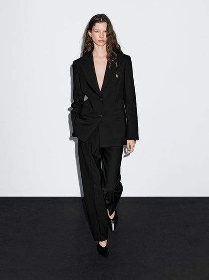 Two-button crepe blazer