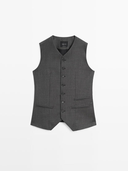 100% wool suit waistcoat