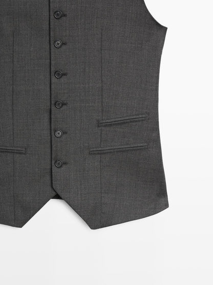 100% wool suit waistcoat