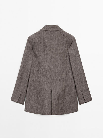 Flecked 100% linen blazer