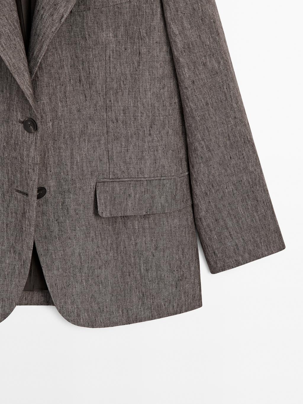 Flecked 100% linen blazer