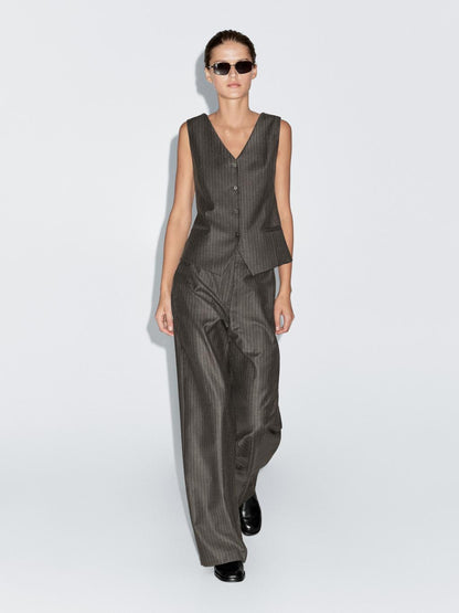 100% wool pinstripe waistcoat