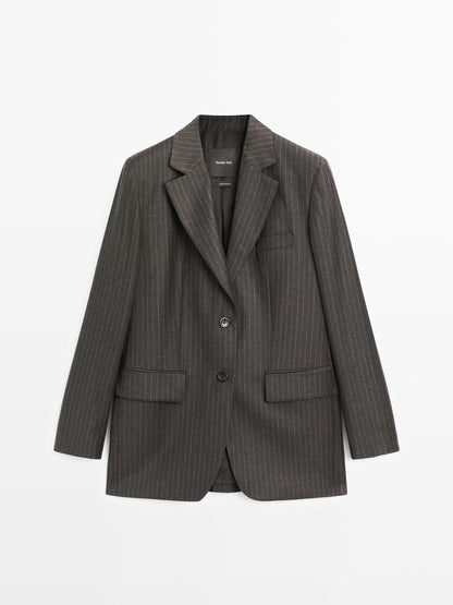 100% wool pinstripe blazer