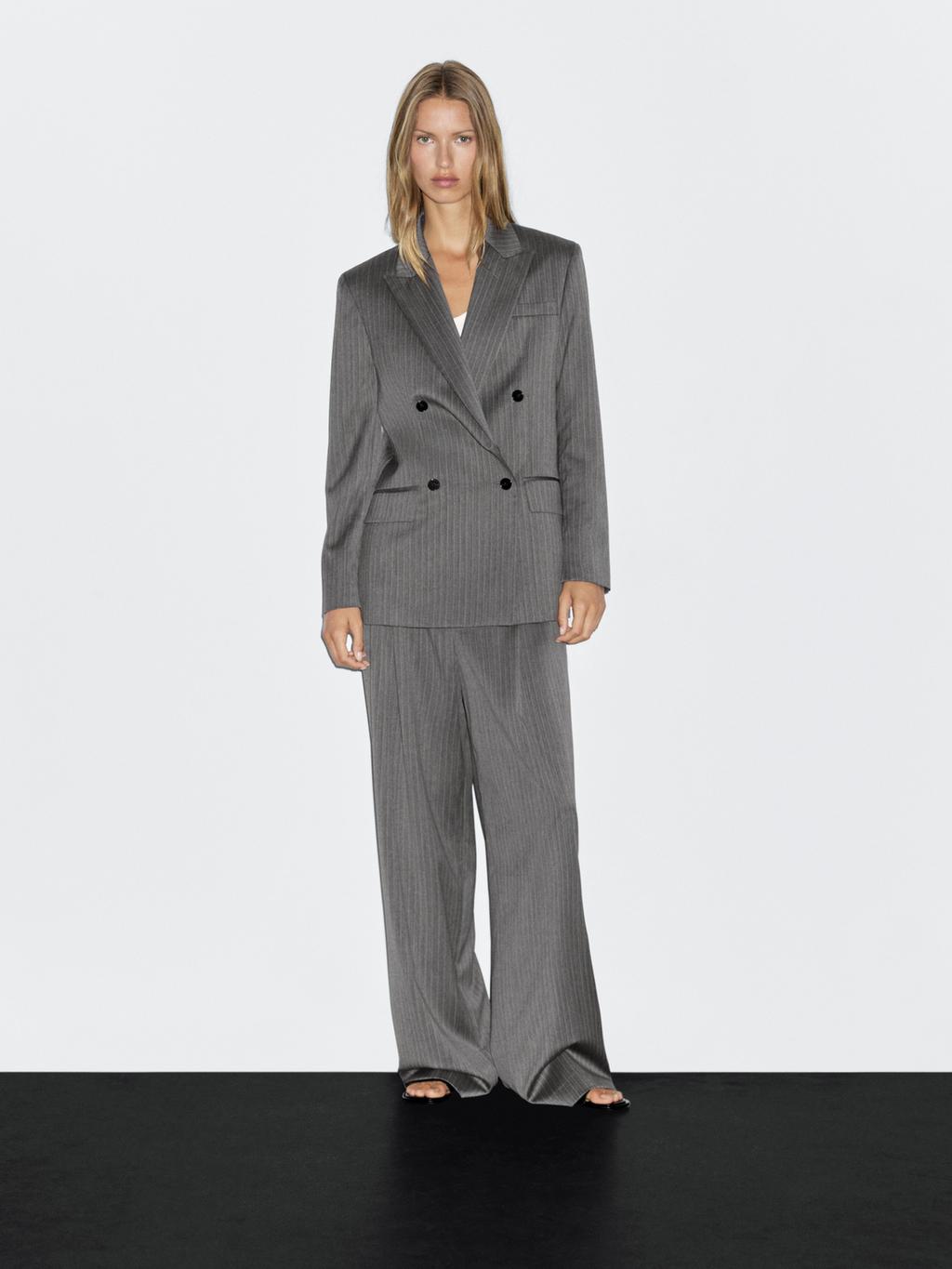 100% wool pinstripe blazer