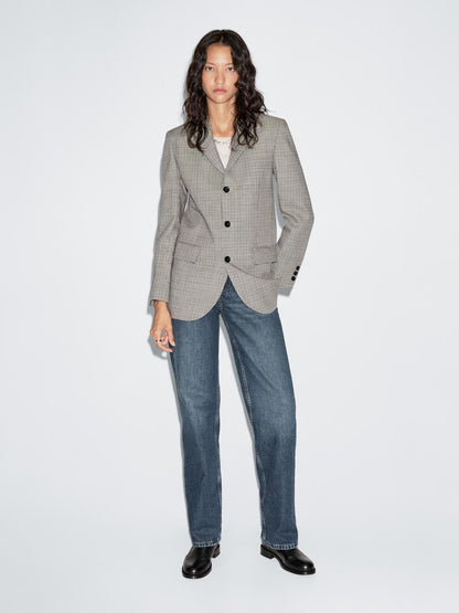 100% wool houndstooth blazer