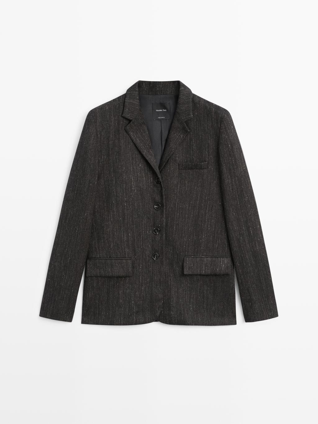 Flecked wool blend blazer