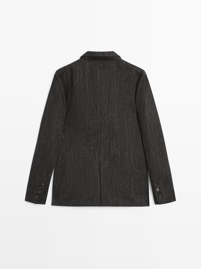 Flecked wool blend blazer