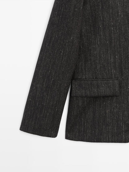 Flecked wool blend blazer