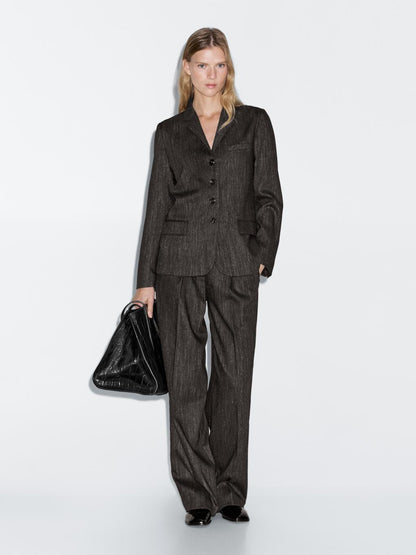 Flecked wool blend blazer