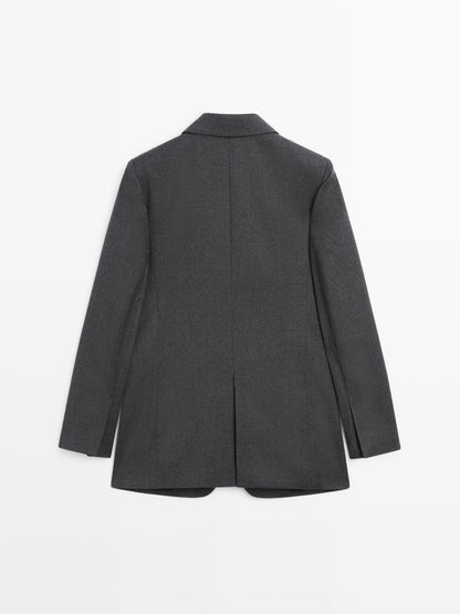 100% wool flannel suit blazer