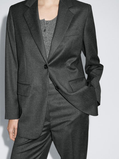 100% wool flannel suit blazer