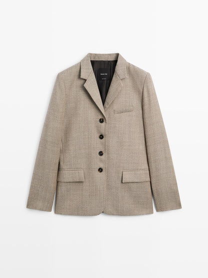 Flecked 100% wool blazer