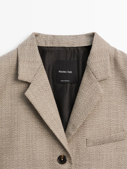 Flecked 100% wool blazer