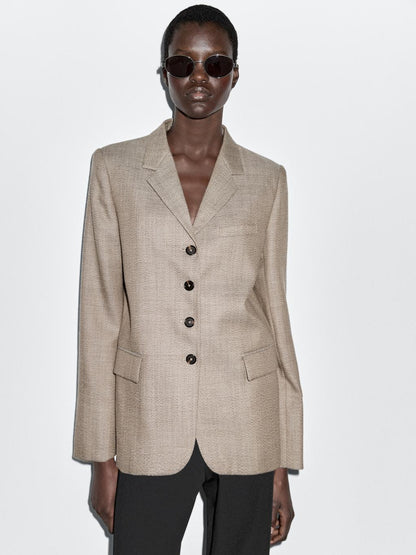 Flecked 100% wool blazer