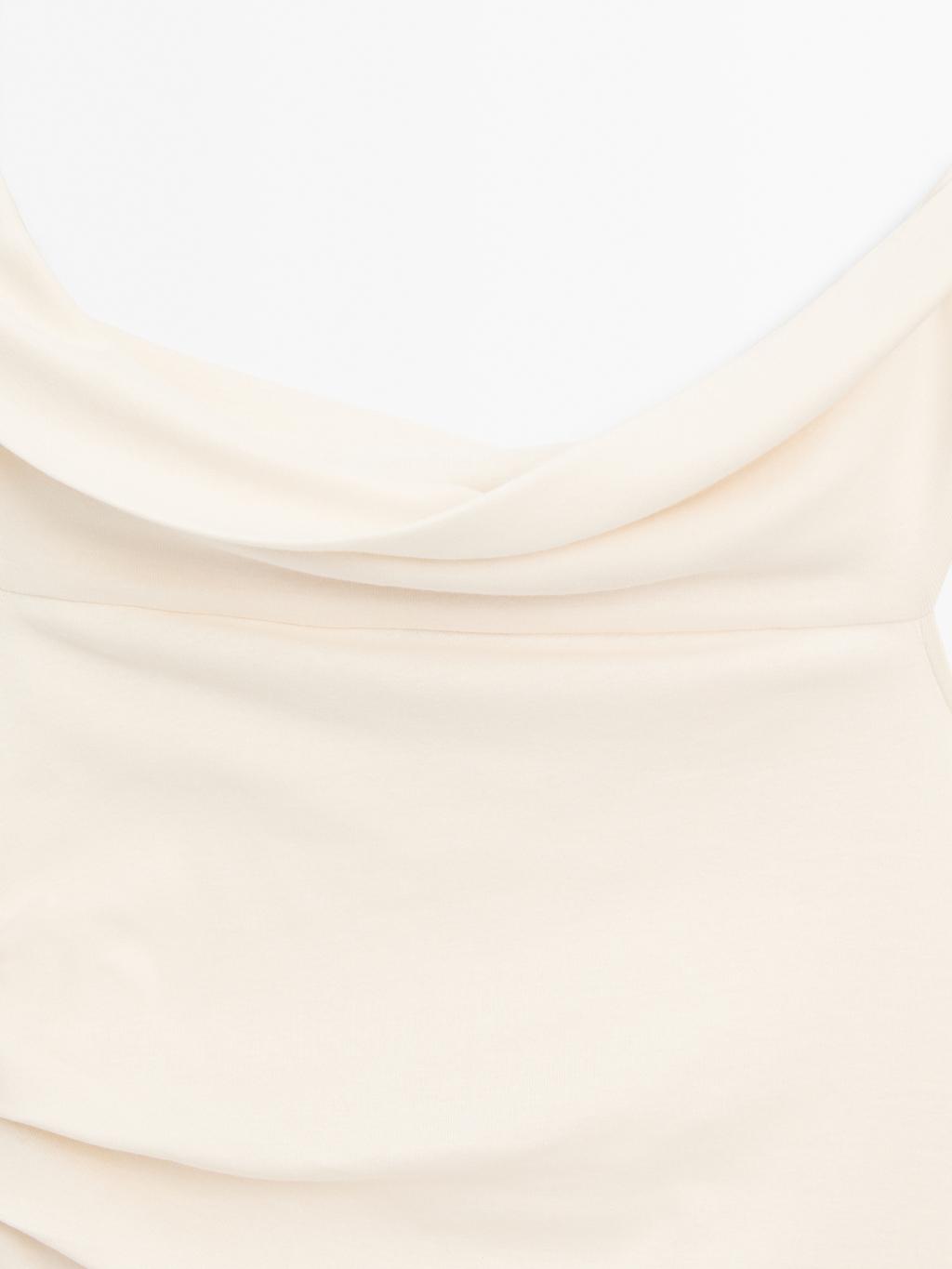 Draped strapless top