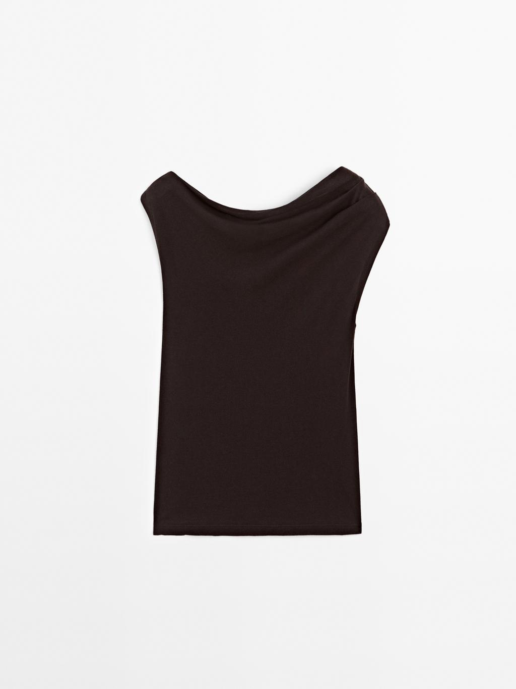 100% cotton asymmetric top