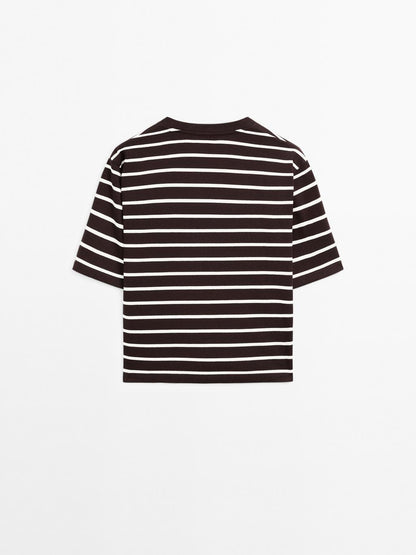 Striped 100% cotton T-shirt
