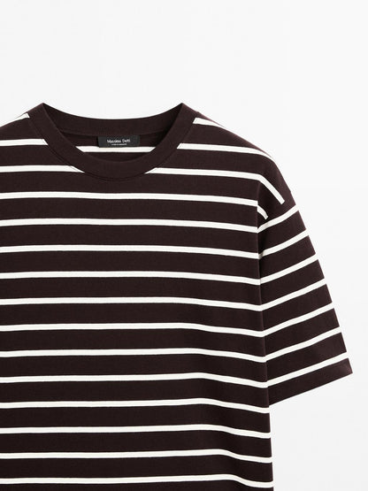 Striped 100% cotton T-shirt