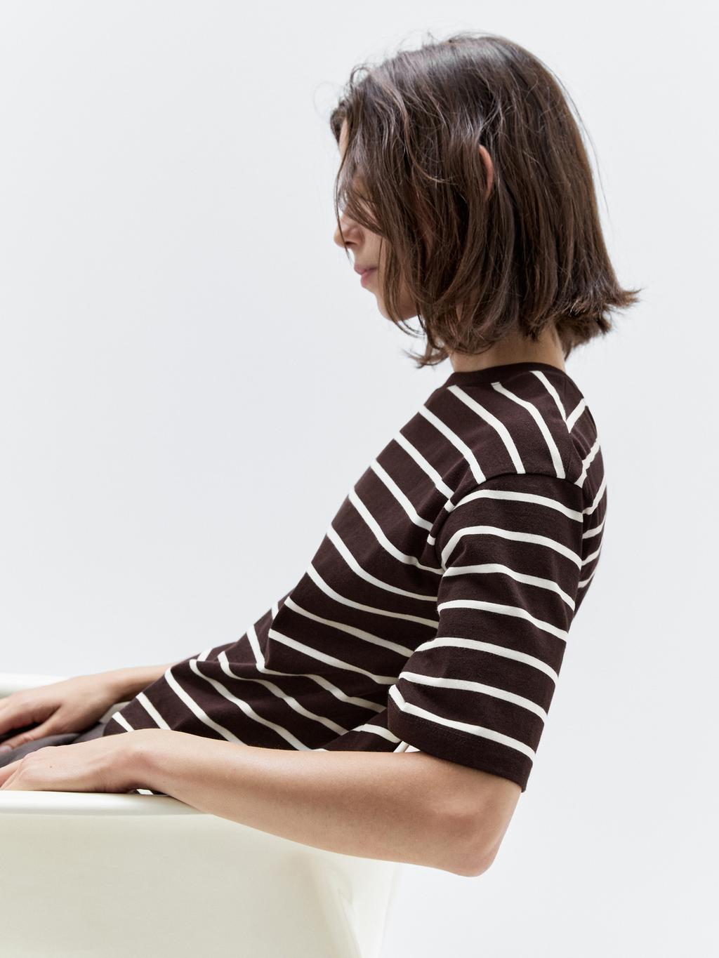 Striped 100% cotton T-shirt