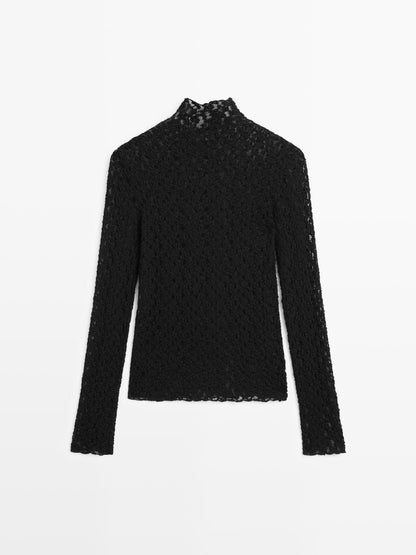 Long sleeve lace top