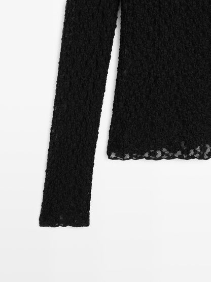 Long sleeve lace top