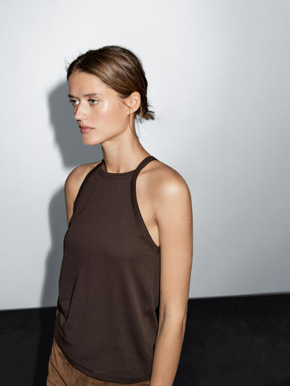 Cotton blend halter top