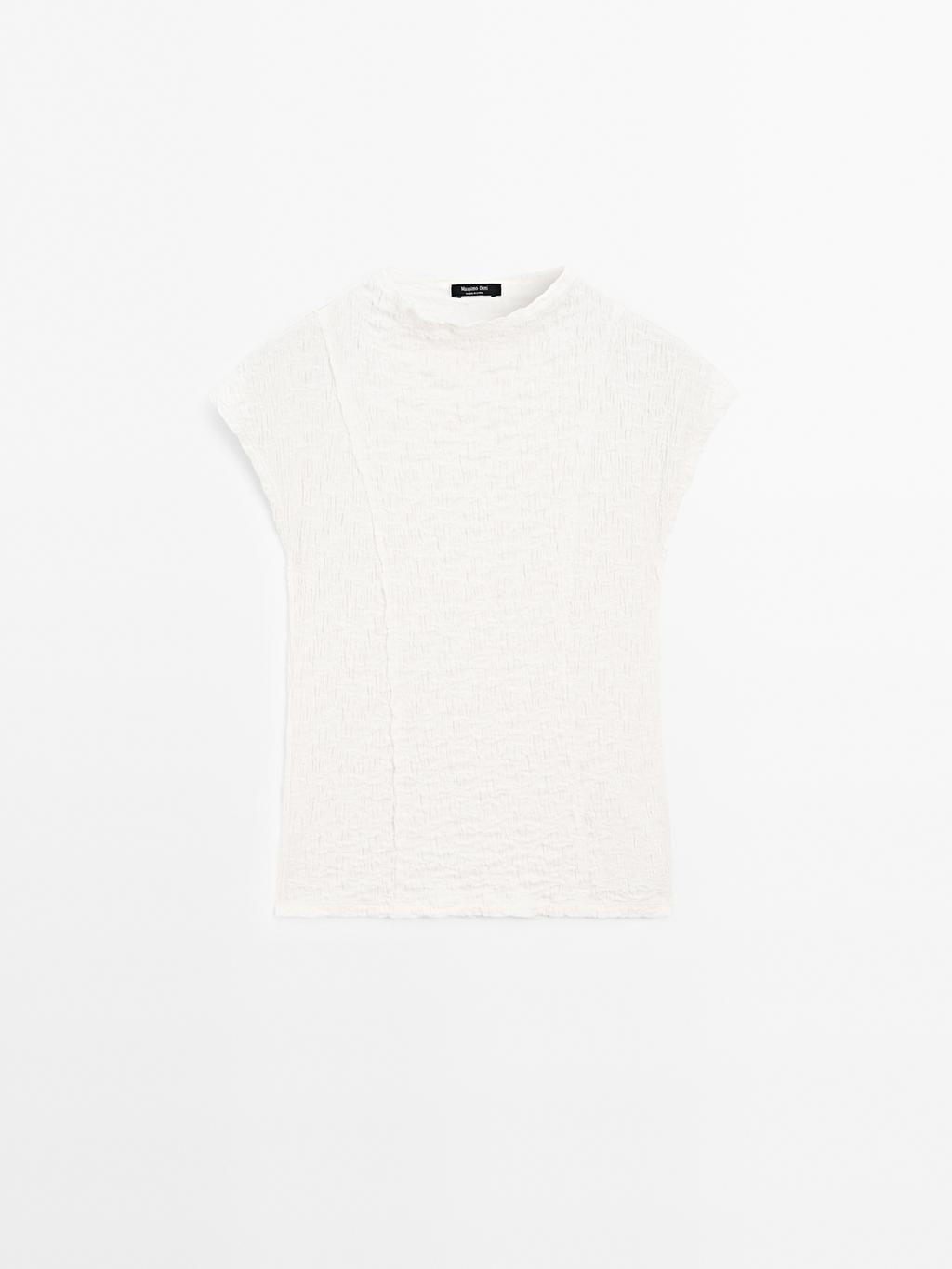 Sleeveless top with gathered detail