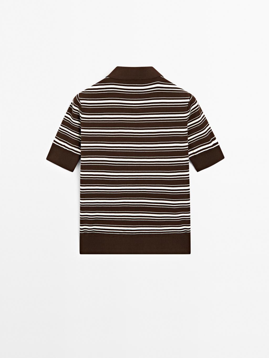 100% cotton polo shirt with striped details