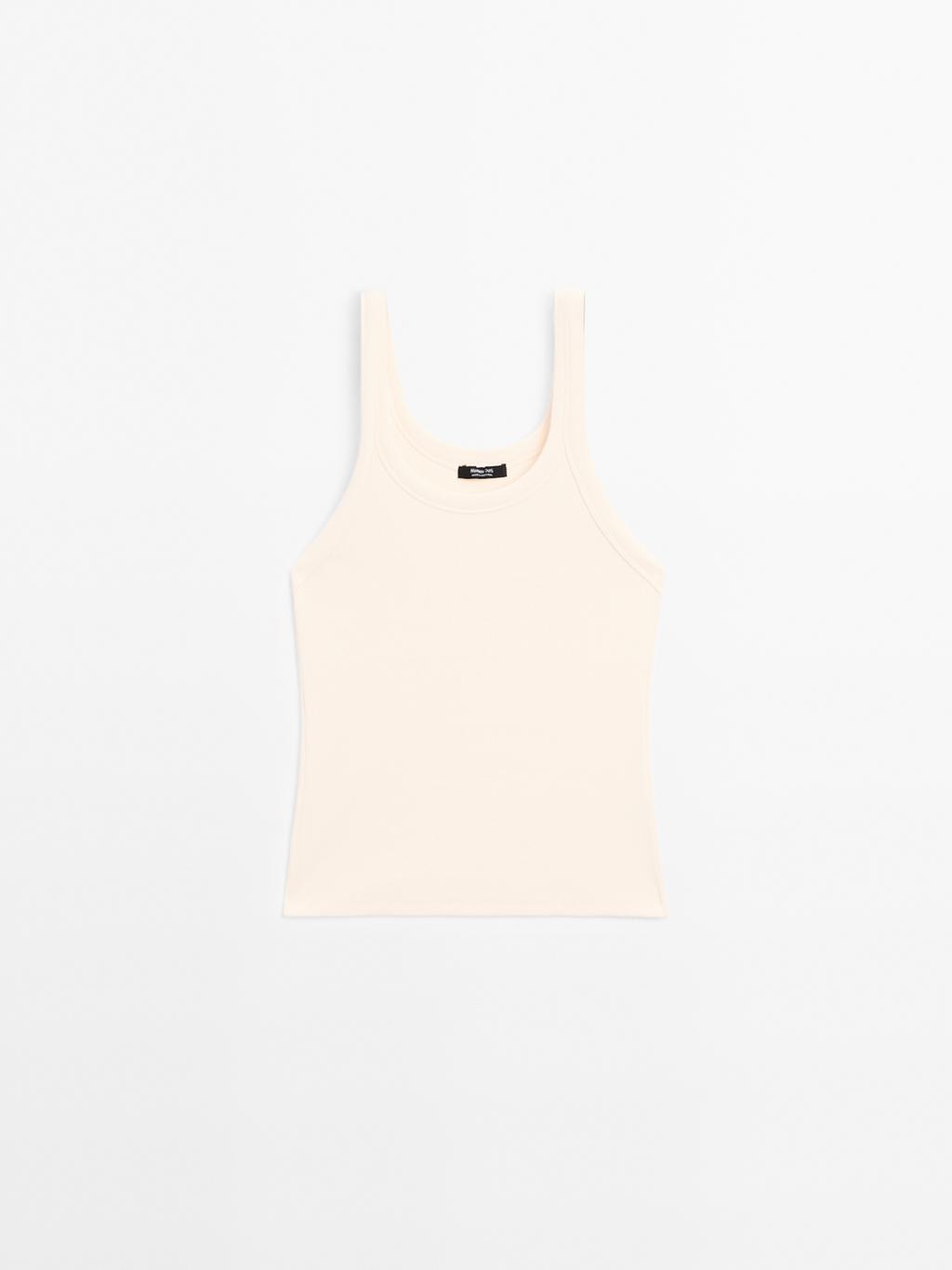 Cotton blend round neck top